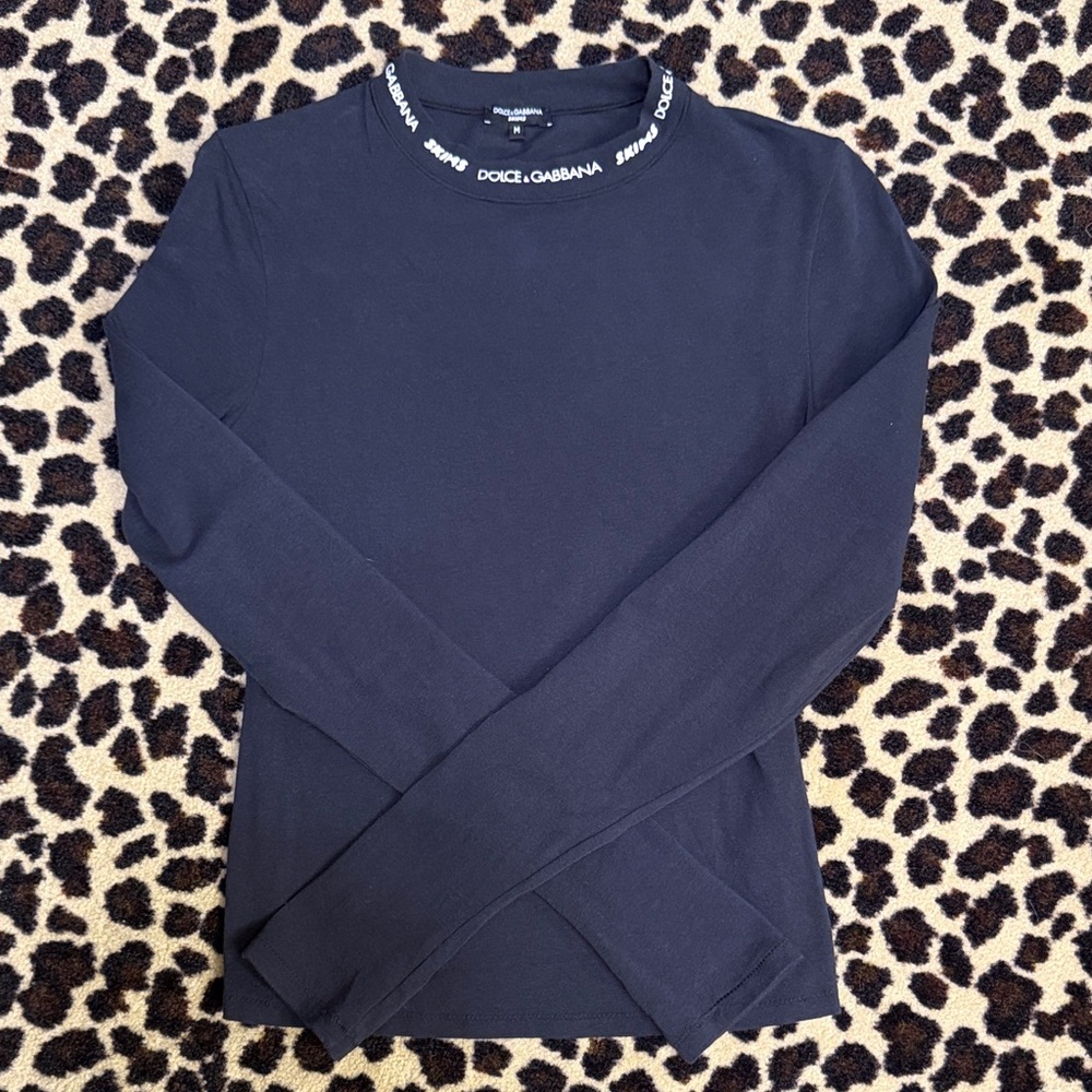 Dolce&Gabbana x Skims Cotton Jersey Long Sleeve T-Shirt Size M Onyx (Black)